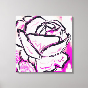 Toile Aquarelle rose rose Abstrait Art coloré pour elle