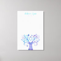 Aquarelle Turquoise violette Arbre Bat mitzvah de 