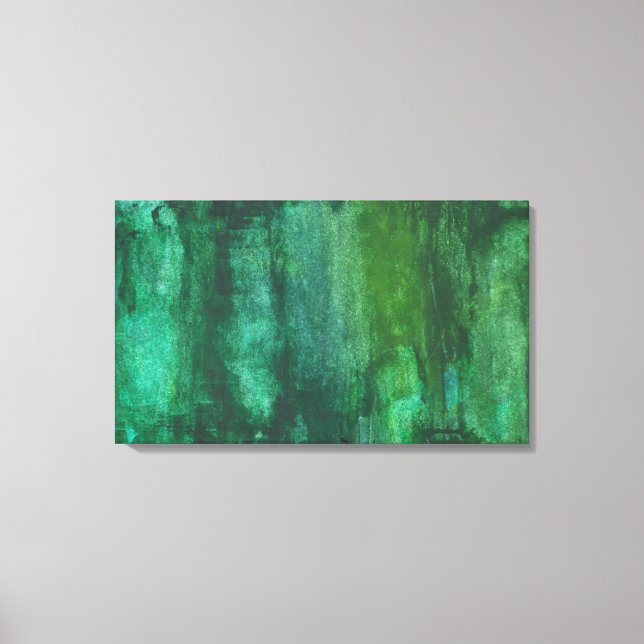 Toile Aquarelle vert foncé Abstraite (Recto)