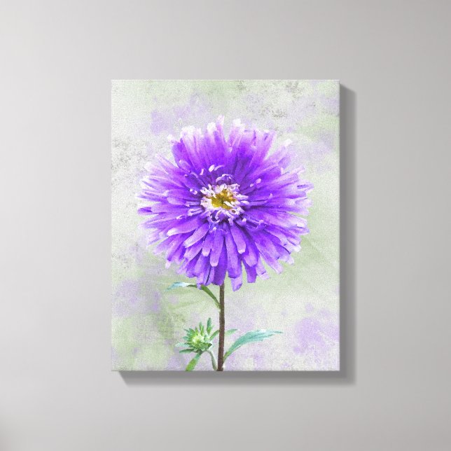 Toile Aquarelle violette Dahlia (Recto)