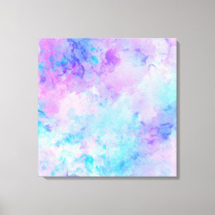 Toile Aquarelle violette et turquoise