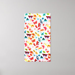 Toile Aquarelle Whimsical Rainbow Forest Butterfly