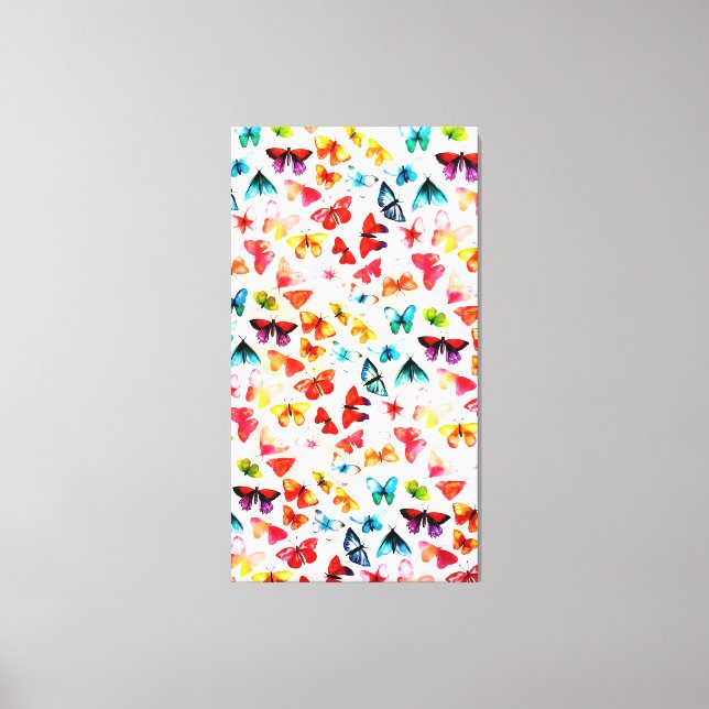 Toile Aquarelle Whimsical Rainbow Forest Butterfly (Recto)