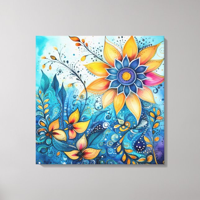Toile Aquarelle Zen Doodle Art (Recto)