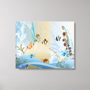 Toile Aquarium à poissons tropicaux de l'Imaginaire