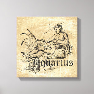 Toile Aquarius Zodiaque vintage