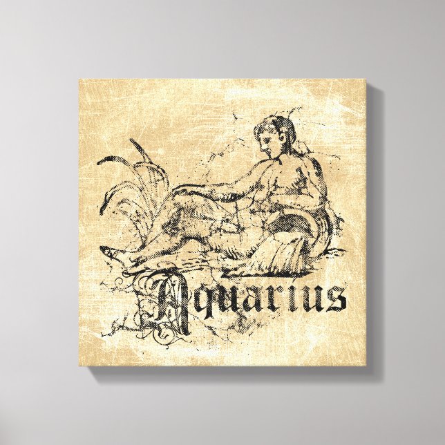 Toile Aquarius Zodiaque vintage (Recto)