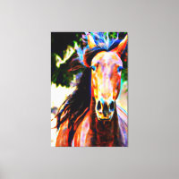 *~* AR22 Black Mane Horse Equine Art Canvas Imprim