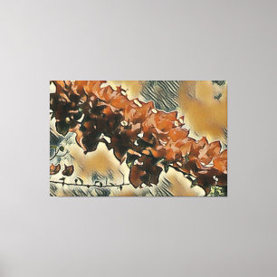 Toile Arbre à roses - Taille marron
