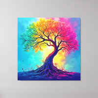 Arbre Arc-en-Ciel : Racines de l'Espoir Infini Art