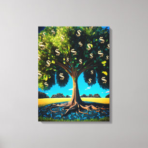 Toile Arbre Argent Prospérité Richesse Abondance Bénédic