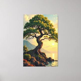 Toile Arbre crépusculaire
