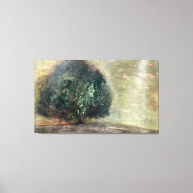 Toile Arbre d'automne aquarelle peinture paysage (Recto)