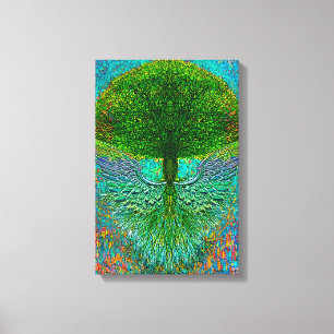 Toile Arbre de la vie avec des ailes d'ange
