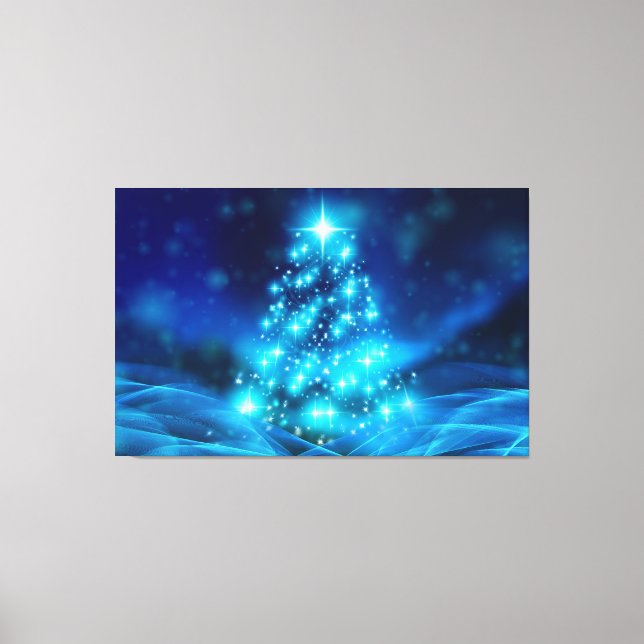 Toile Arbre de Noël bleu brillant (Recto)