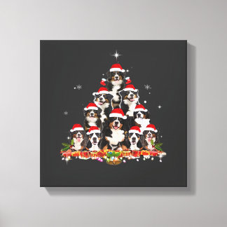 Toile Arbre de Noël Chien de Montagne Bernois Santa Xmas