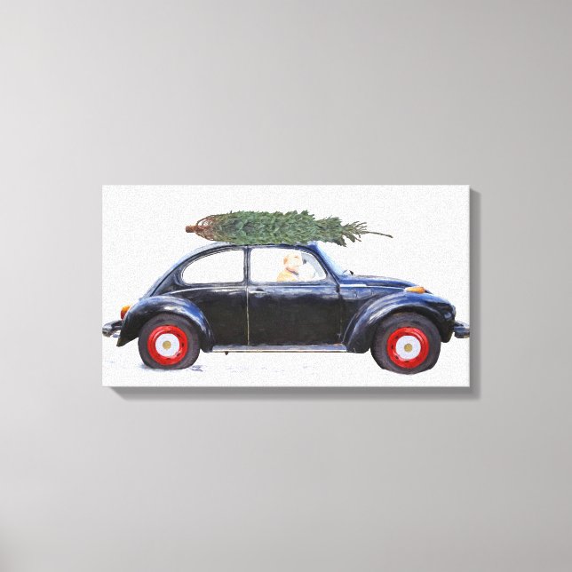 Toile Arbre de Noël en voiture avec récupérateur (Recto)