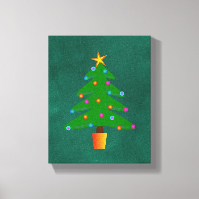 Toile Arbre de Noël Festif Vert (Recto)