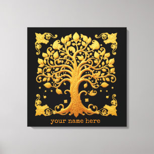 Toile Arbre de Vie Doré Luxueux