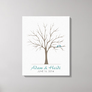 Toile Arbre d'empreintes digitales mariage - Inséparable