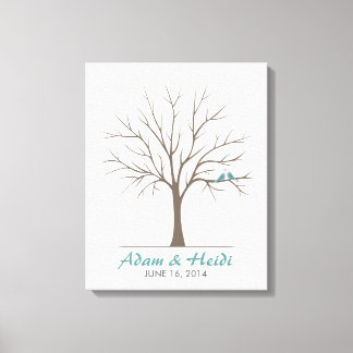 Toile Arbre d'empreintes digitales mariage - Inséparable