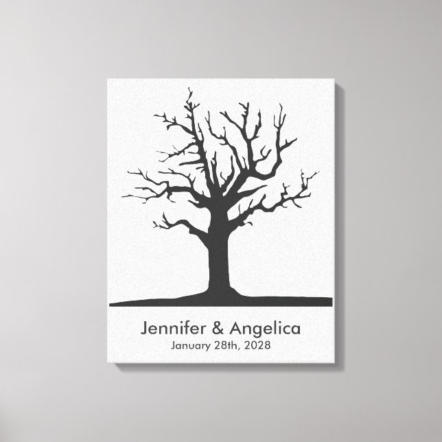 Toile Arbre d'empreintes digitales Russe Mariage (Recto)