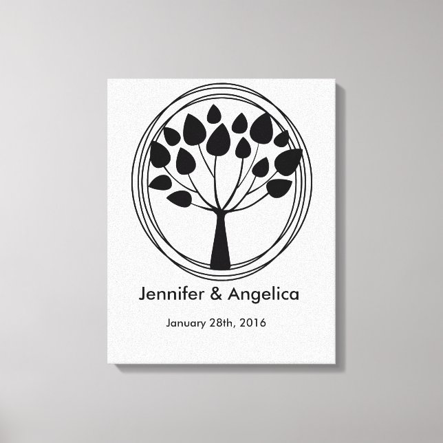 Toile Arbre d'empreintes digitales Russe Mariage (Recto)