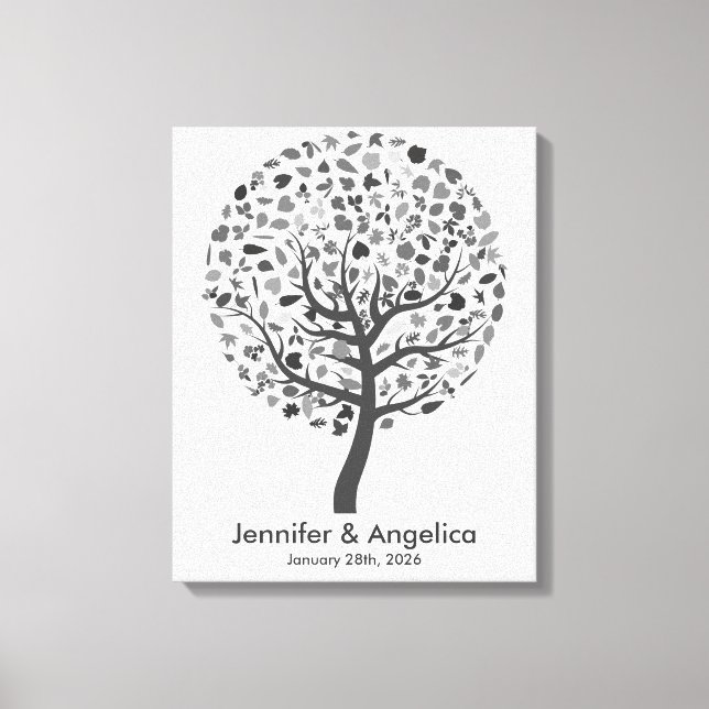 Toile Arbre d'empreintes digitales Russe Mariage (Recto)
