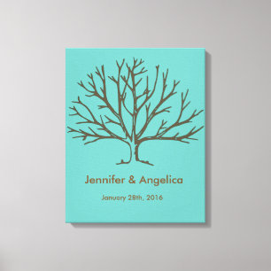 Toile Arbre d'empreintes digitales Russe Mariage