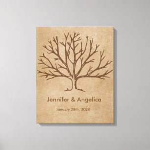 Toile Arbre d'empreintes digitales Russe Mariage