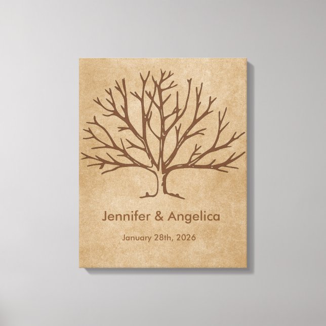 Toile Arbre d'empreintes digitales Russe Mariage (Recto)