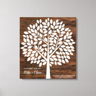 Toile Arbre Mariage livre d'hôtes alternative   120 Feui