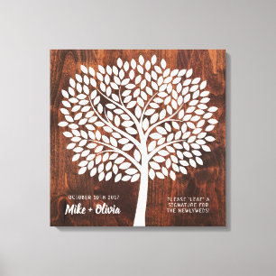 Toile Arbre Mariage livre d'hôtes alternative   190 Feui