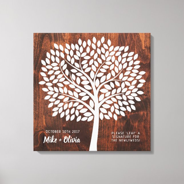 Toile Arbre Mariage livre d'hôtes alternative | 190 Feui (Recto)