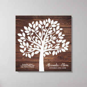 Toile Arbre Mariage livre d'hôtes alternative   55 Feuil