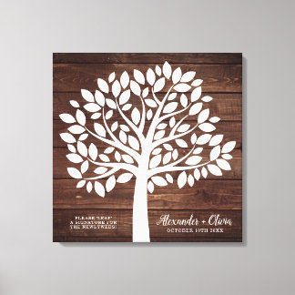 Toile Arbre Mariage livre d'hôtes alternative | 55 Feuil