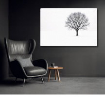 Arbre minimaliste noir et blanc Art