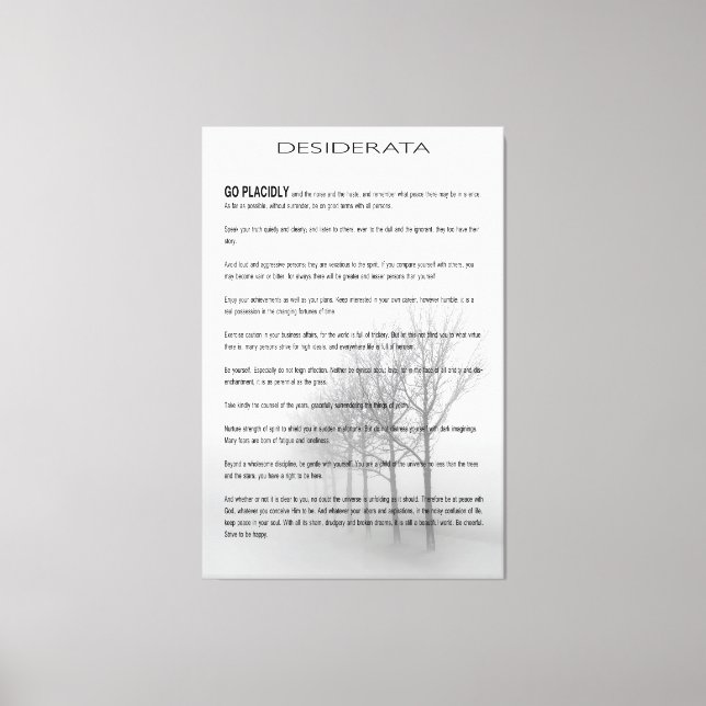 Toile ARBRES D'Hiver DESIDERATA (Recto)