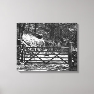 TOILE ARBRES NOIRS ET BLANCS ET PAYSAGE DE PORTE