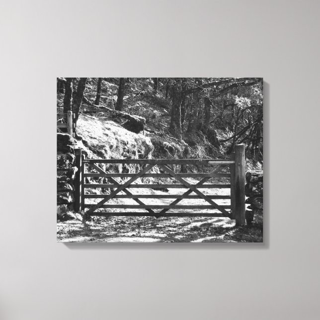TOILE ARBRES NOIRS ET BLANCS ET PAYSAGE DE PORTE (Recto)