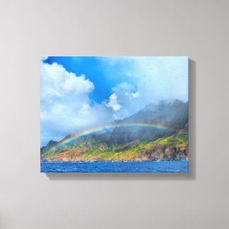 Toile Arc en ciel au-dessus de la côte Na Pali Kauai, Ha