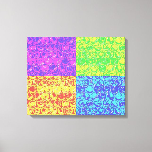 Toile Arc en ciel bulle envelopper pop art (Recto)