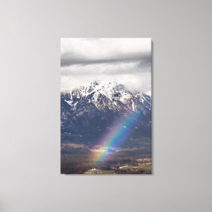 Toile Arc-en-ciel et montagnes après la tempête