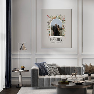 Toile Arc photo de famille aquarelle botanique élégant