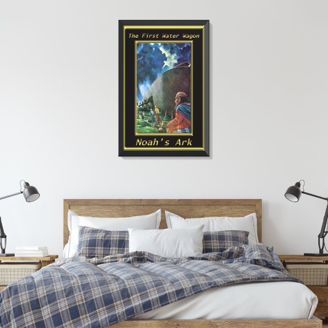Toile Arche de Noé Humains marchant sur le navire cadre  (Insitu(Chambre))