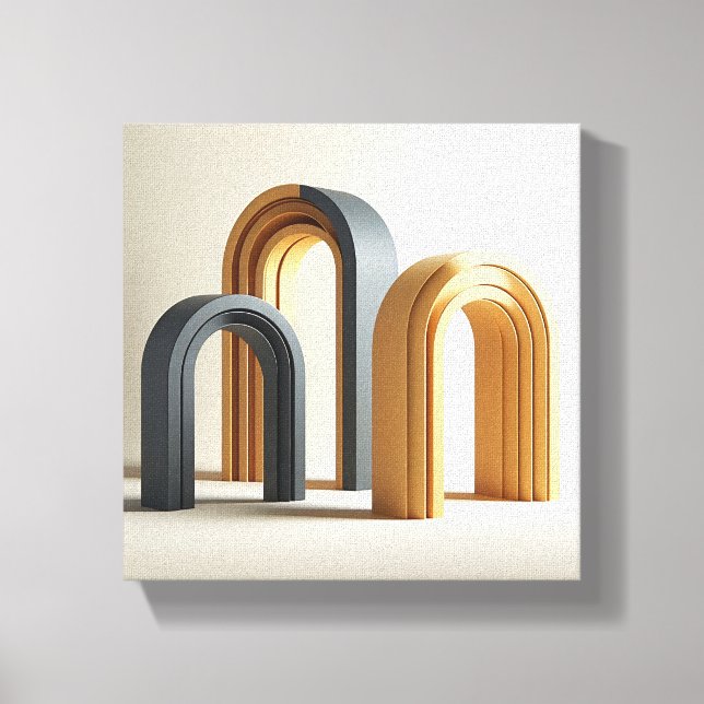 Toile Arches Art 3D Moderne Luxueux - Géométrique Minima (Recto)