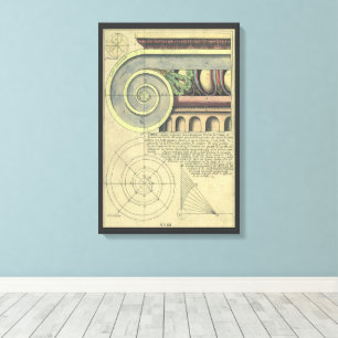 Toile Architecture Vintage ; Volute de chapiteau par Vig