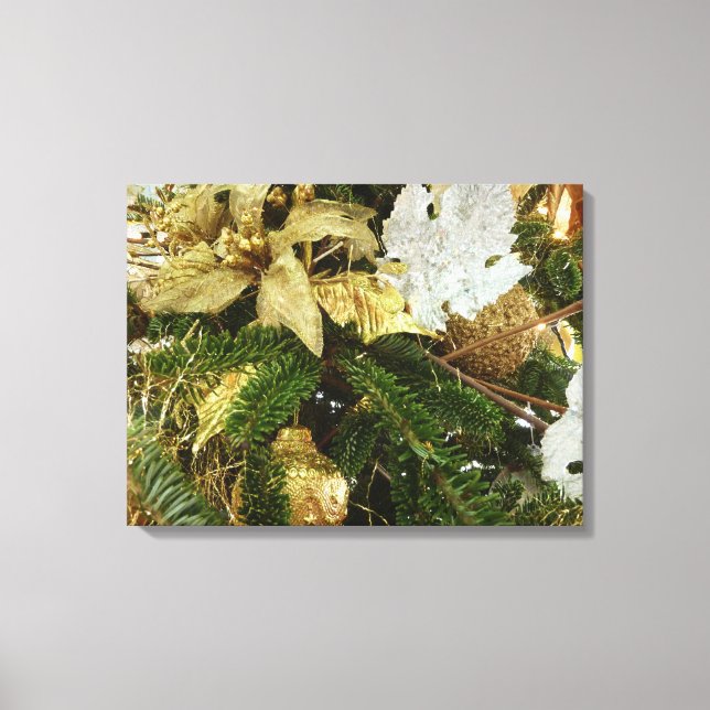 Toile Argent et or Noël Arbre II (Recto)