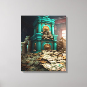 Toile Argent Richesse Prospérité Abondance Salle au trés