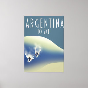 Toile Argentine : affiche de ski de style Vintage